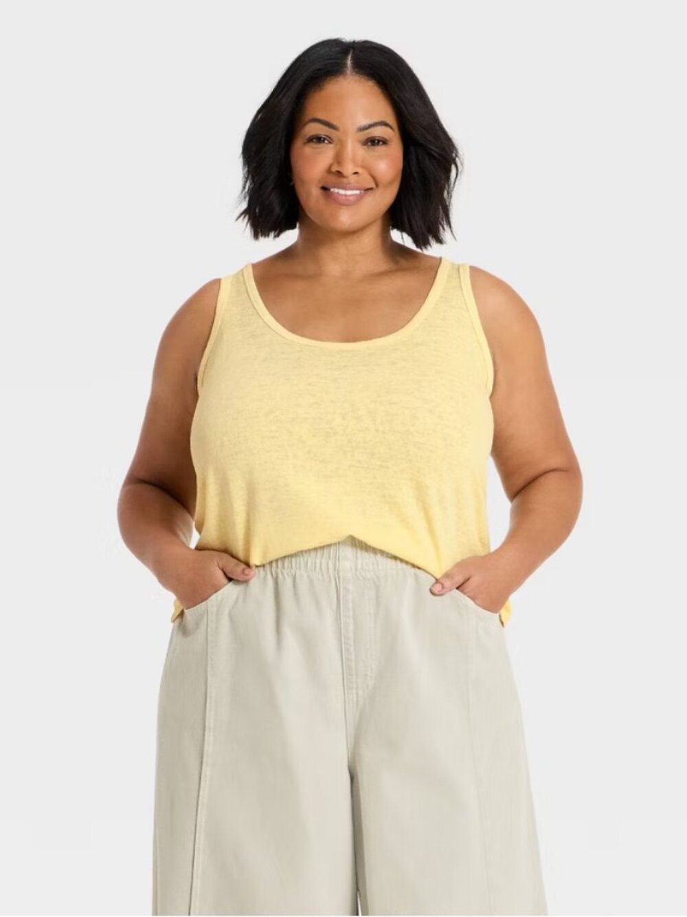 Women's Slub Knit Tank Top - Universal Thread Light Yellow S